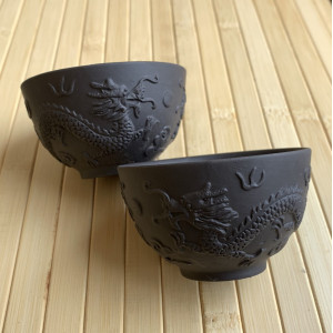 Две исинские пиалы для чая с драконами 100 мл